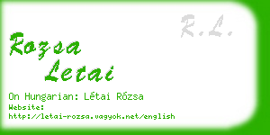rozsa letai business card